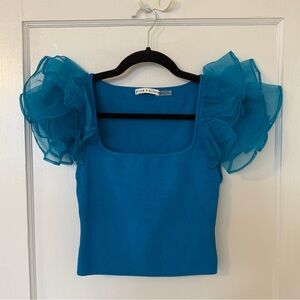 Alice + Olivia Merida Ruffle Top - Size Small